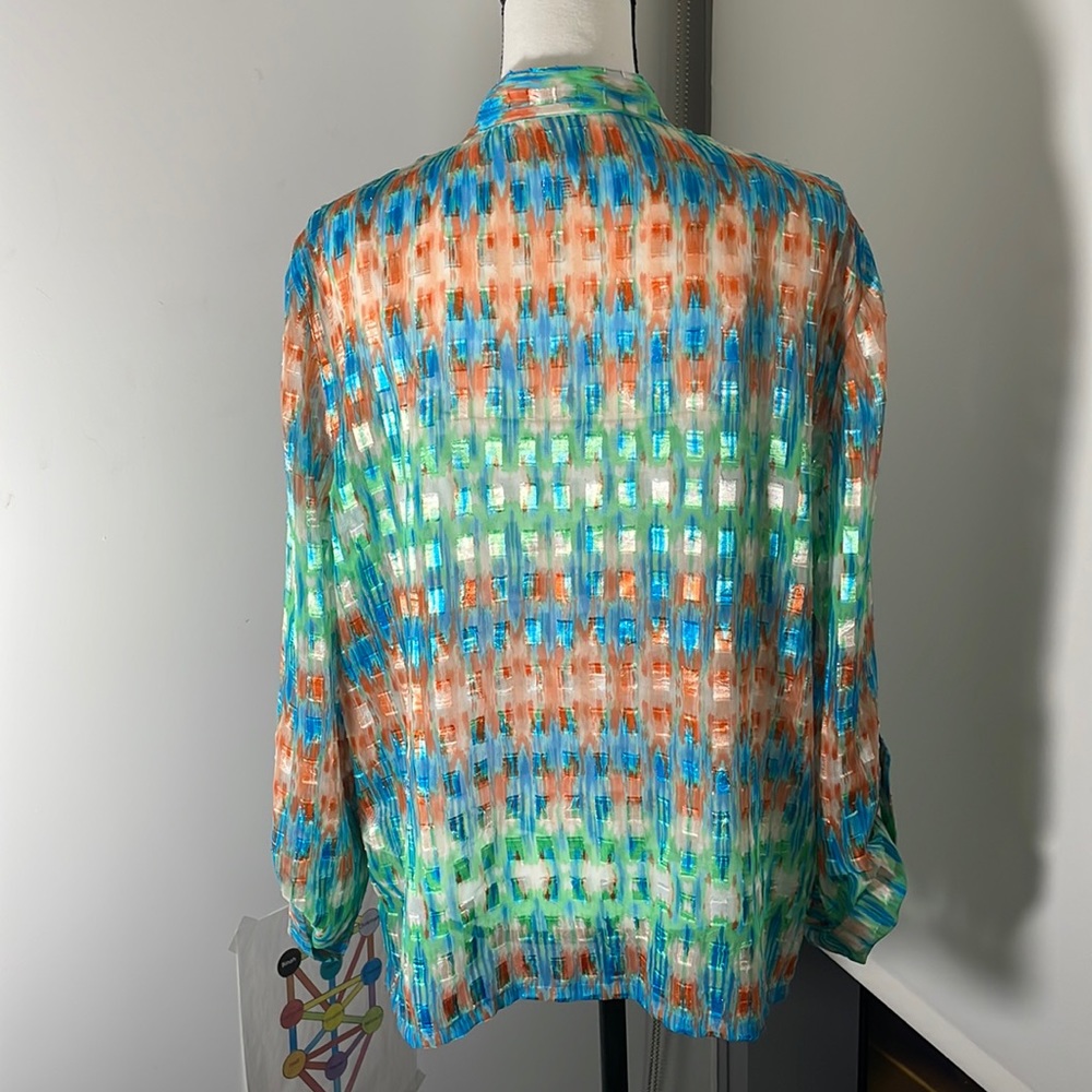 💎Ruby Rd. Sheer Button-down Blouse - Picture 9 of 9